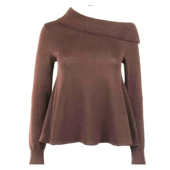 Balenciaga Sweaters - BALENCIAGA Knits Brown Wool Blend Off The Shoulder
